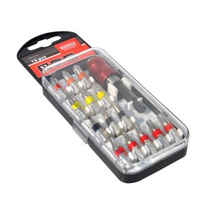 Komplet grotów do wkrętarek 15 sztuk 25 mm i 50 mm, ze stali S2 Modeco MN-15-542