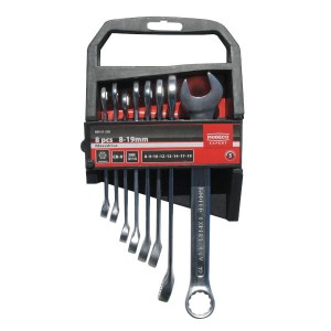 Komplet 8 kluczy płasko-oczkowych 8-19mm MaxxDrive z wysokogatunkowej stali Cr-V Modeco MN-51-238