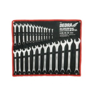 Klucze płasko-oczkowe 6-28,30,32mm 25szt. DEDRA -1406