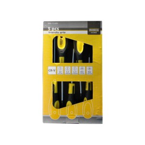 Komplet wkrętaków uniwersalnych 5sztuk płaski+krzyżowy 50HRC Modeco MN-11-039