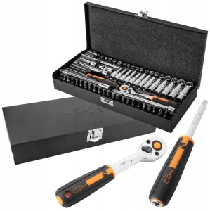 Klucze nasadowe 1/4" zestaw 63szt NEO 10-008