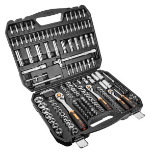 Klucze nasadowe 1/2", 3/8", 1/4" zestaw 182 szt. NEO 10-074