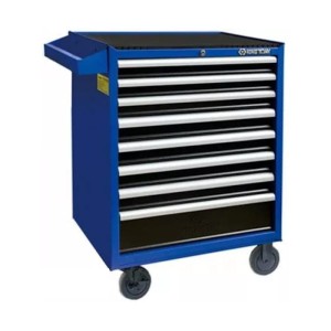 WÓZEK WARSZTATOWY 8 SZUFLAD NIEBIESKI + CZARNE SZUFLADY  87437-8B-BK KingTony