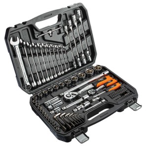 Klucze nasadowe 1/4" , 1/2" zestaw 77szt. NEO 08-915