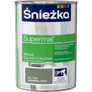 Emalia Olejno-Ftalowa Supermal Popielaty 0,8L Połysk Śnieżka RAL7023