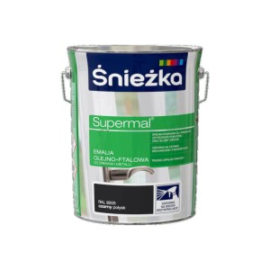 Emalia Olejno-Ftalowa Supermal czarny 10L Połysk Śnieżka RAL9005