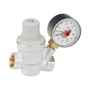 REGULATOR CIŚNIENIA WERSJA SKOŚNA Z MANOMETREM 3/4" CALEFFI  533251 CPN552
