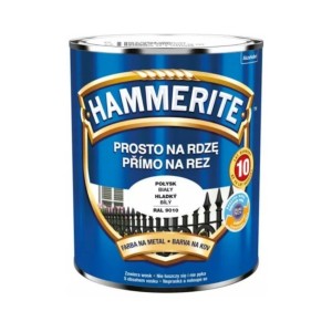 FARBA NA RDZĘ  BIAŁY POŁYSK 0,7L HAMMERITE
