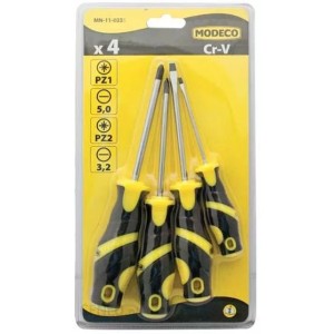 Komplet wkrętaków 2xPH 2xpłaski  4 szt. Modeco MN-11-026 