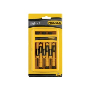 Komplet wkrętaków zegarmistrzowskich 4 Płaskie i 2 Philips 6szt.  Modeco MN-10-207