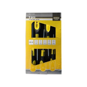 Komplet wkrętaków uniwersalnych 5sztuk płaski+krzyżowy 50HRC Modeco MN-11-039